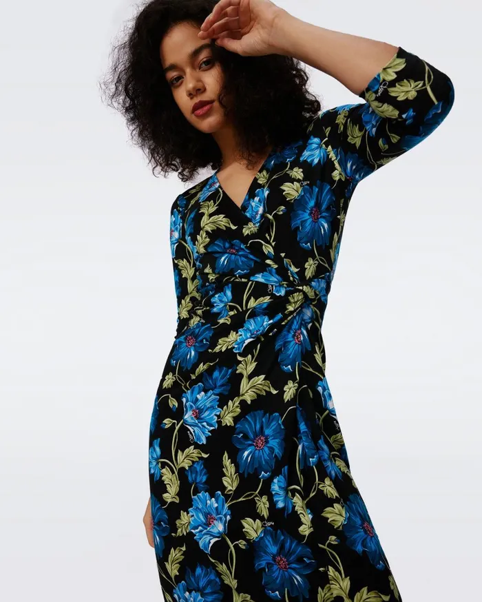 Women Borris Dress Hendrix Floral Dark Teal DVF Dresses