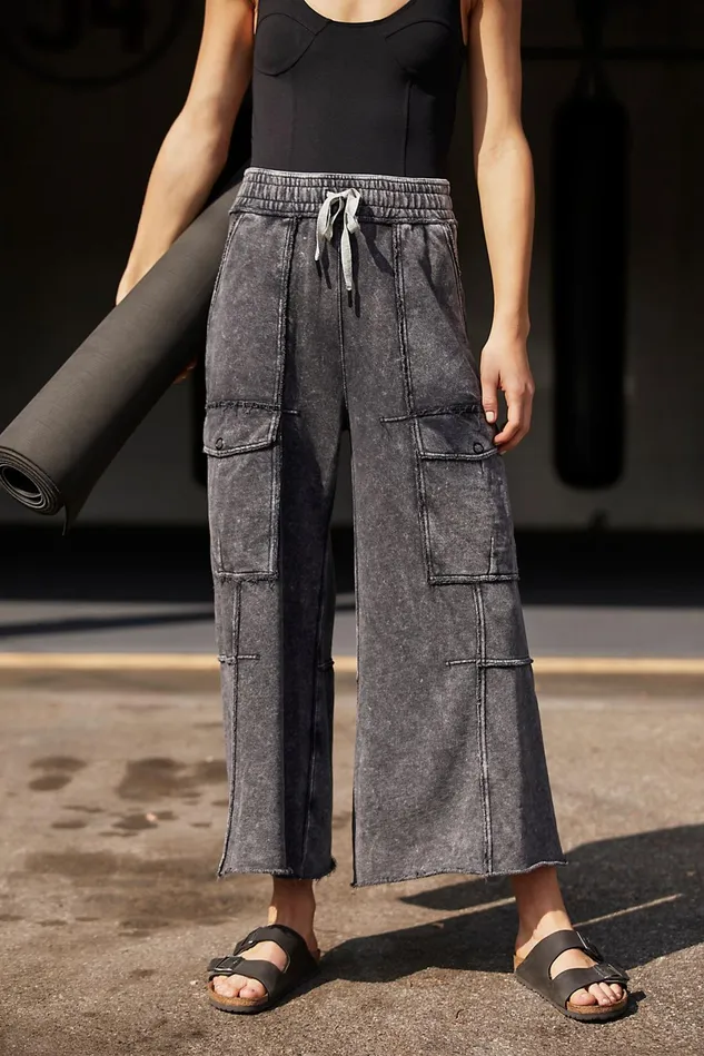 Women Bottoms Free People Mellow Out Pants Black