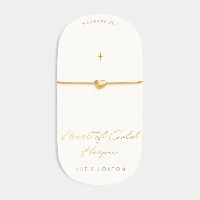 Women Bracelets and Rings Katie Loxton Heart Of Gold Waterproof Charm Bracelet