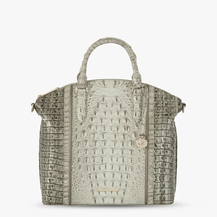 Women Brahmin Satchels Large Duxbury Satchel Fairest Grey Breakwater