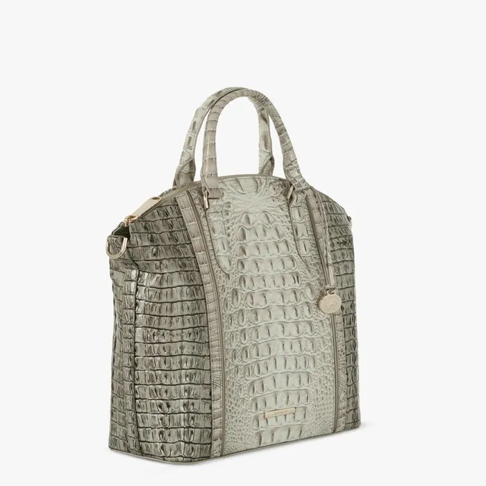 Women Brahmin Satchels Large Duxbury Satchel Fairest Grey Breakwater