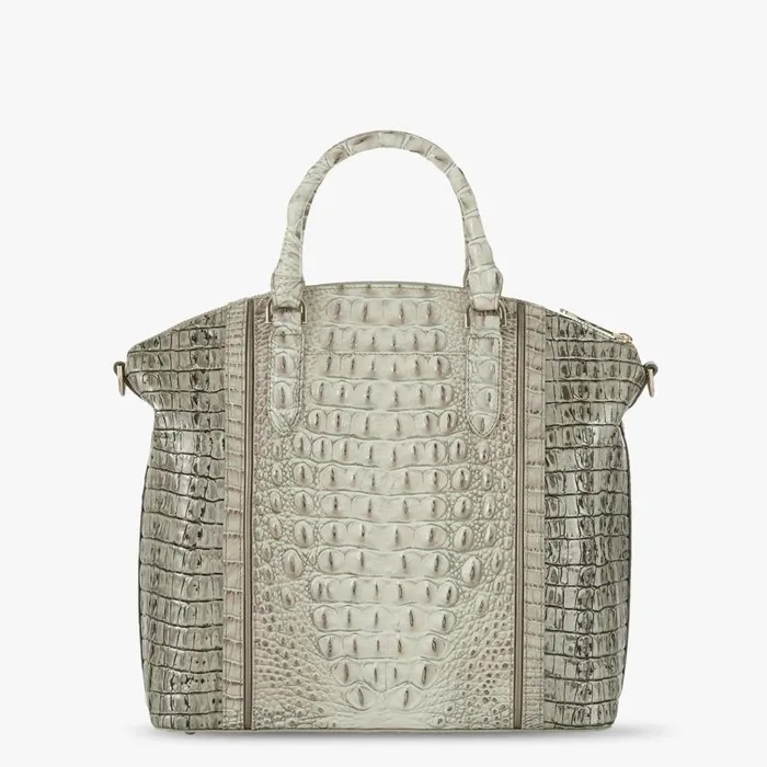 Women Brahmin Satchels Large Duxbury Satchel Fairest Grey Breakwater