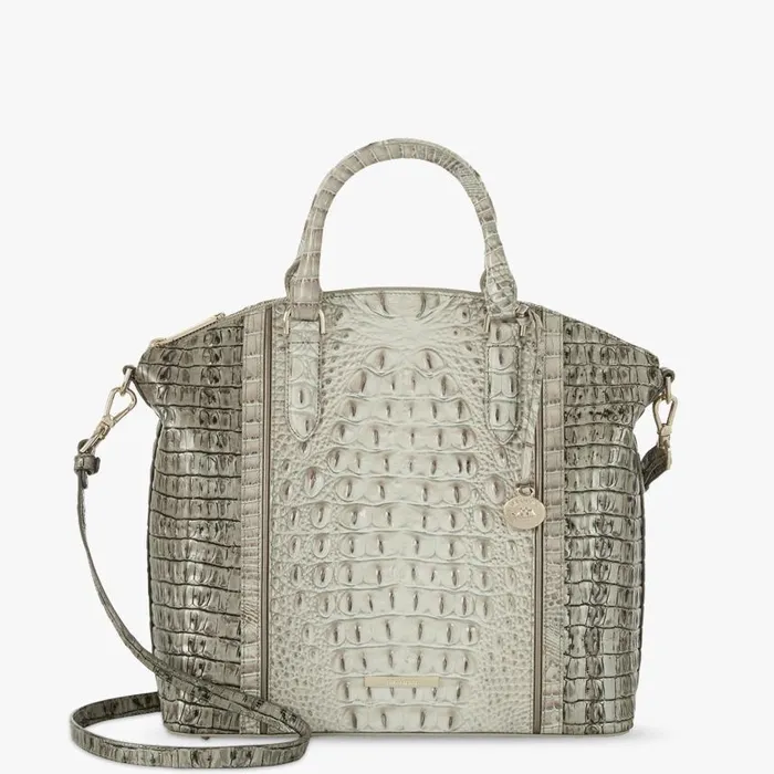 Women Brahmin Satchels Large Duxbury Satchel Fairest Grey Breakwater