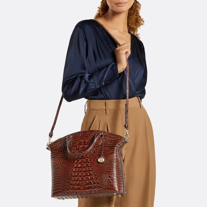 Women Brahmin Satchels Large Duxbury Satchel Fairest Grey Breakwater