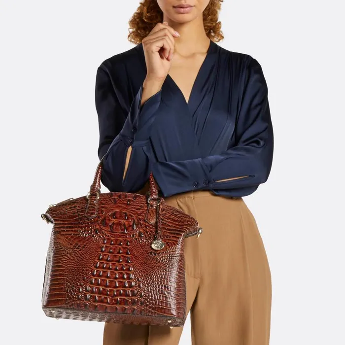 Women Brahmin Satchels Large Duxbury Satchel Golden Rod Ombre Melbourne
