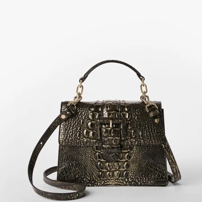 Women Brahmin Satchels Small Hallie Onyx Melbourne
