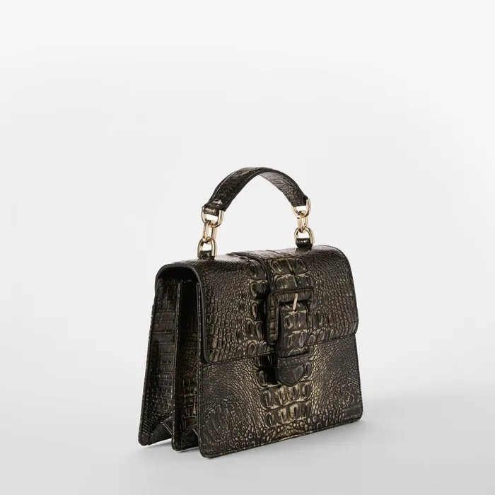 Women Brahmin Satchels Small Hallie Onyx Melbourne