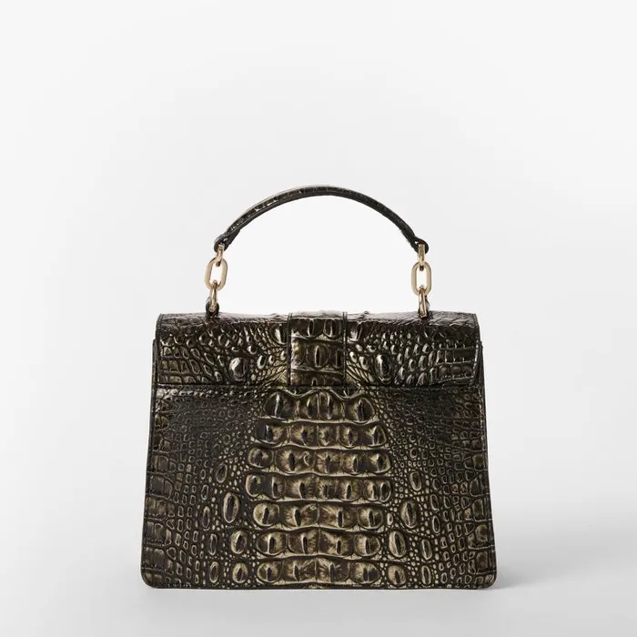 Women Brahmin Satchels Small Hallie Onyx Melbourne
