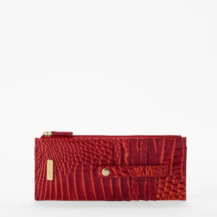 Women Brahmin Wallets and Wristlets Credit Card Wallet Radiant Red Melbourne