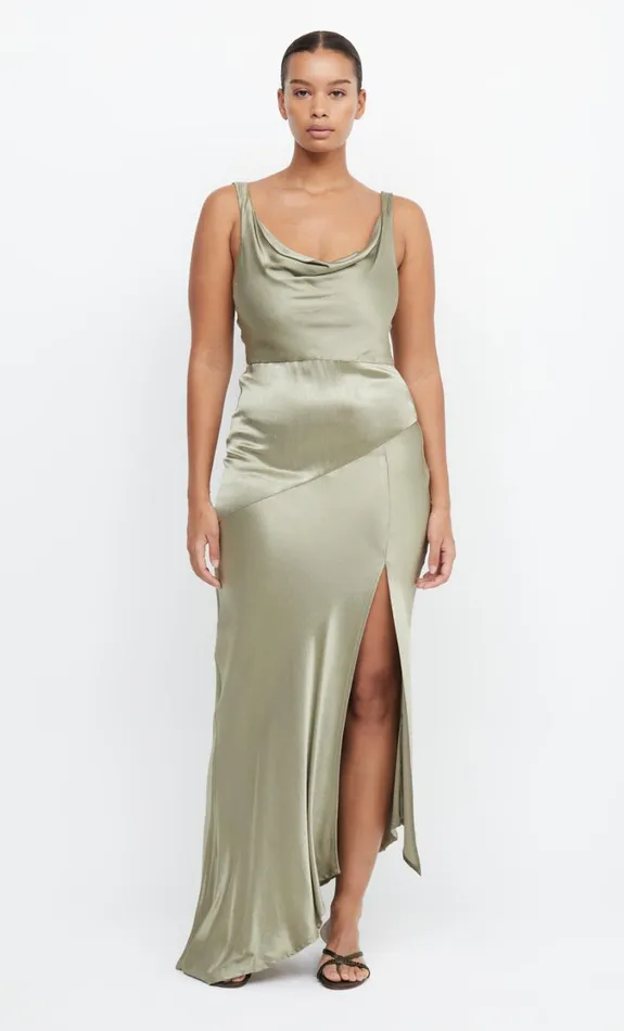 Women Bridesmaids Bec Bridge MOON DANCE COWL DRESS Sage