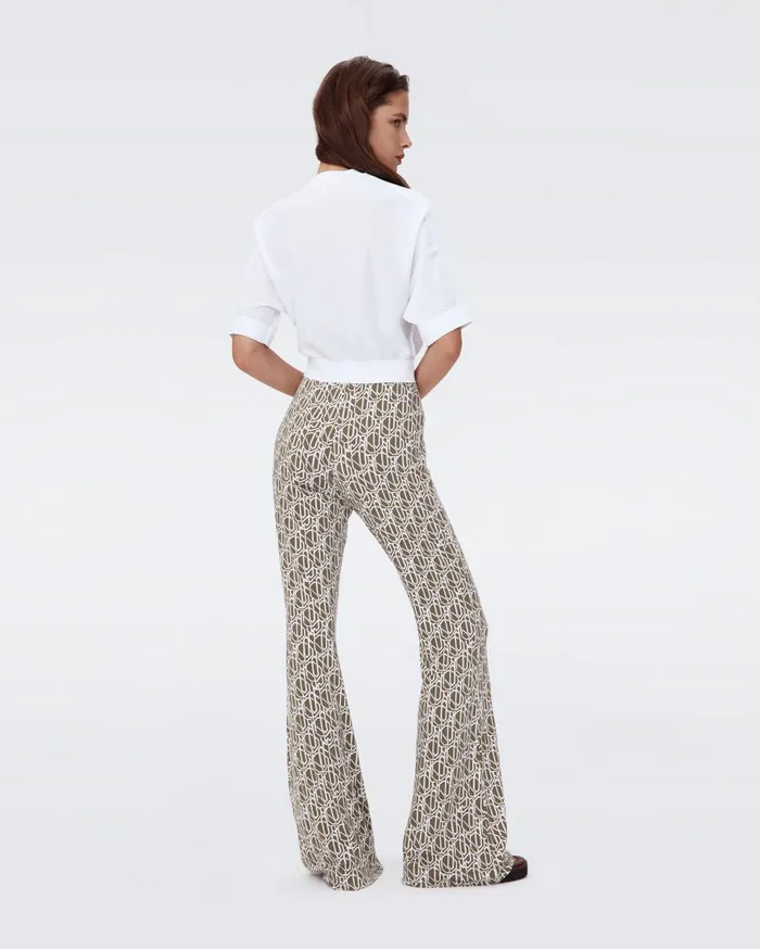Women Brooklyn Pants Tiny Infinite Geo Khaki DVF Pants and Shorts