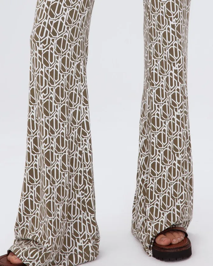 Women Brooklyn Pants Tiny Infinite Geo Khaki DVF Pants and Shorts