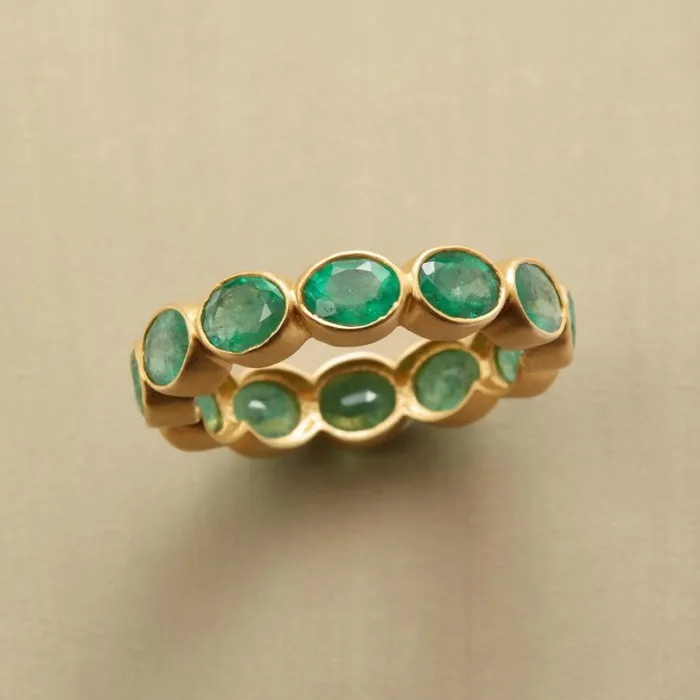 Women Bubble Bezel Emerald Ring Sundance Catalog Rings