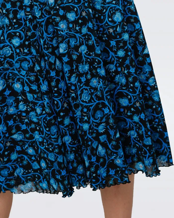 Women Burton Mesh Dress Huge Fleetwood Folk Blue DVF Dresses
