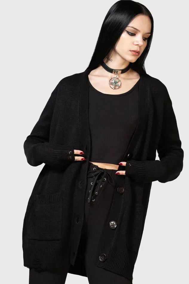 Women Cardigans Killstar Next Regret Knit Cardigan