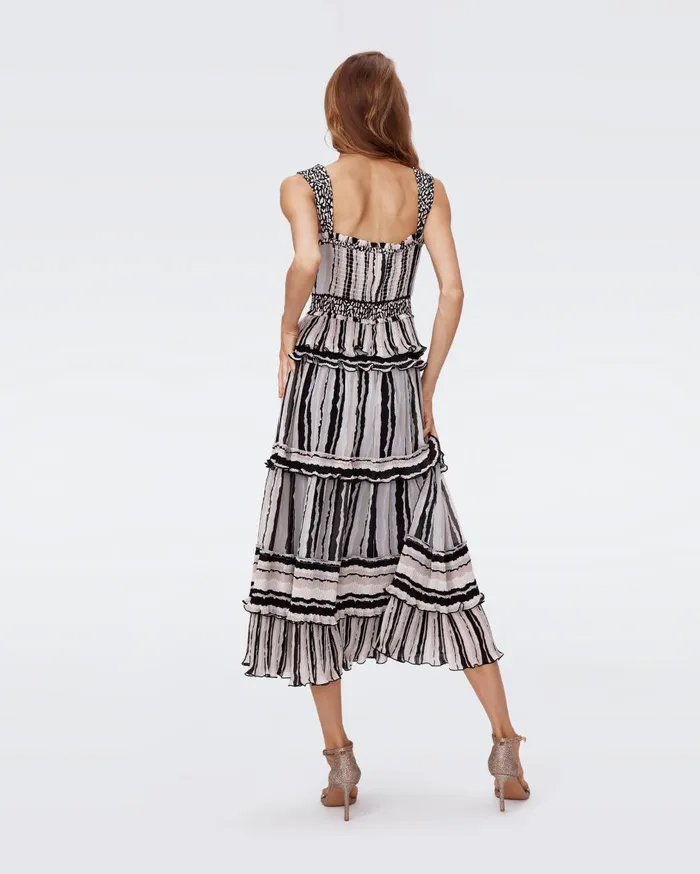 Women Cato Dress Torn Flag Black DVF Dresses