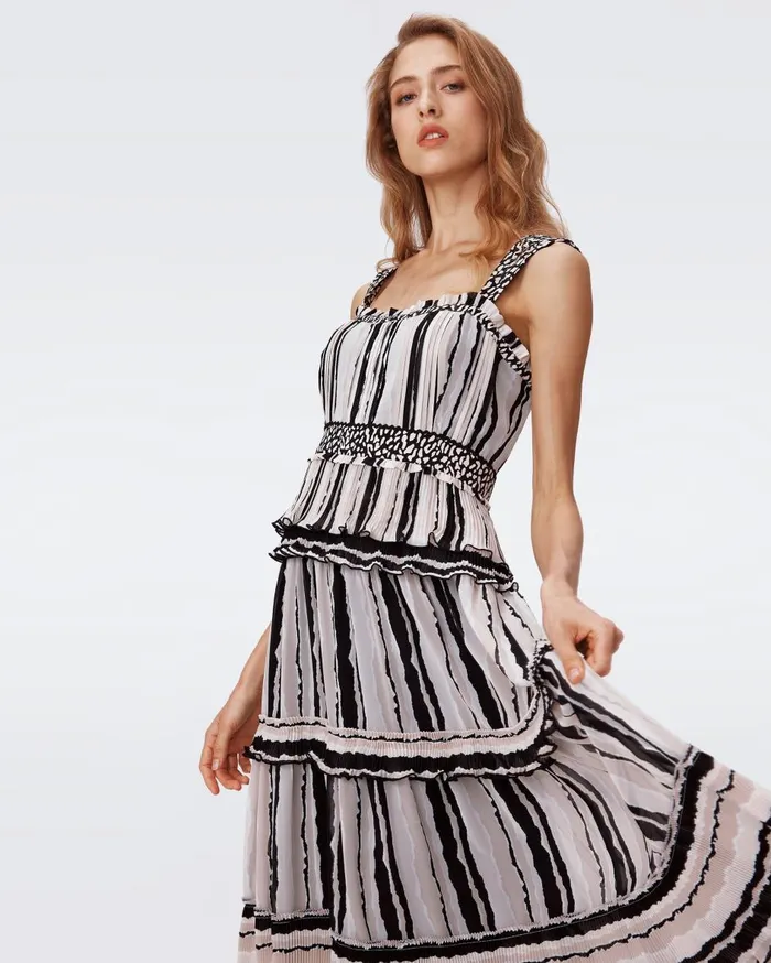 Women Cato Dress Torn Flag Black DVF Dresses
