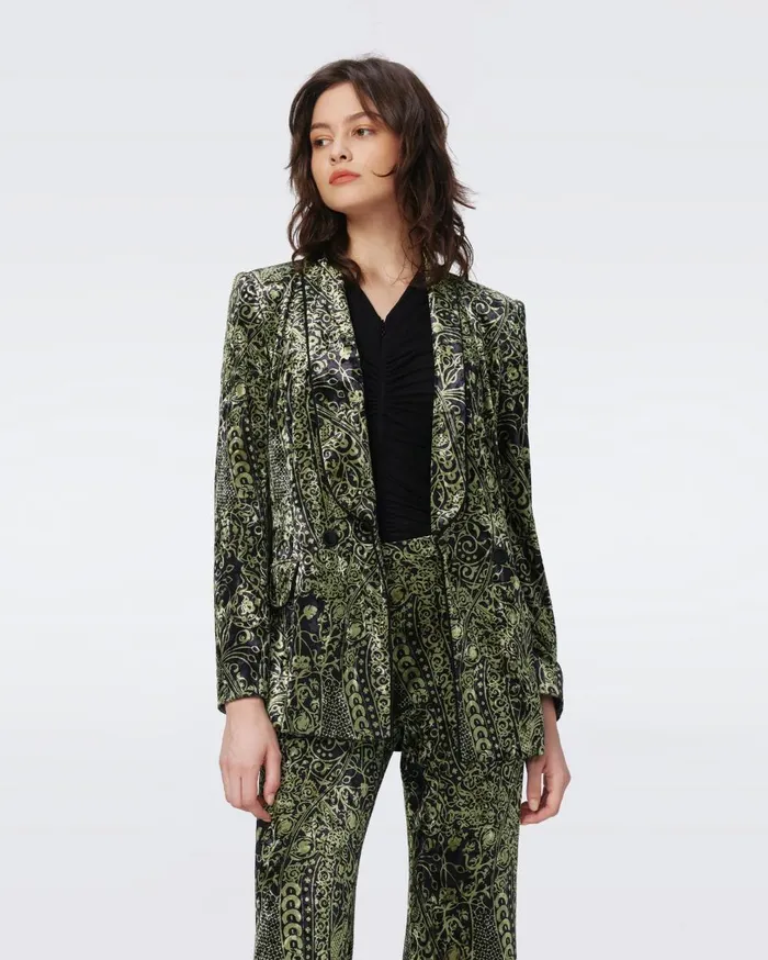 Women Chiana Velvet Jacket Laced Up DVF Jackets and Coats