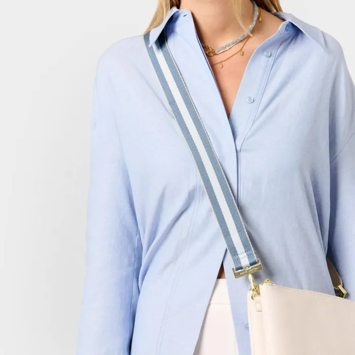 Women ClipOn Accessories Katie Loxton Canvas Bag Strap In Blue Aura 8211 Crossbody Bag Strap Women ClipOn Accessories Katie Loxton Canvas Bag Strap In Blue Aura 8211 Crossbody Bag Strap