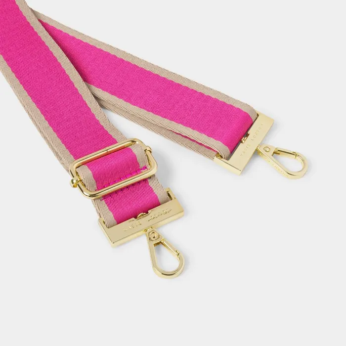 Women ClipOn Accessories Katie Loxton Canvas Bag Strap In Magenta 8211 Crossbody Bag Strap