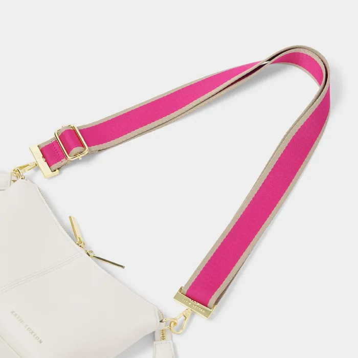 Women ClipOn Accessories Katie Loxton Canvas Bag Strap In Magenta 8211 Crossbody Bag Strap