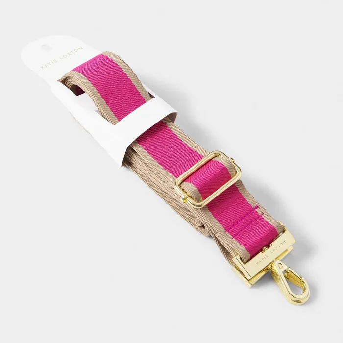 Women ClipOn Accessories Katie Loxton Canvas Bag Strap In Magenta 8211 Crossbody Bag Strap