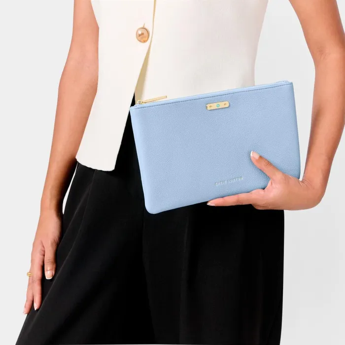 Women Clutch Bags and Pouches Katie Loxton March Birthstone Pouch In Aqua Blue