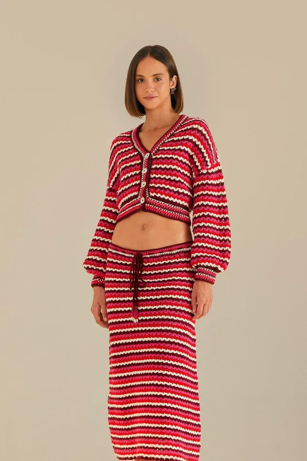 Women Colorful Stripes Crochet Skirt Colorful Stripes FARM Rio Skirts