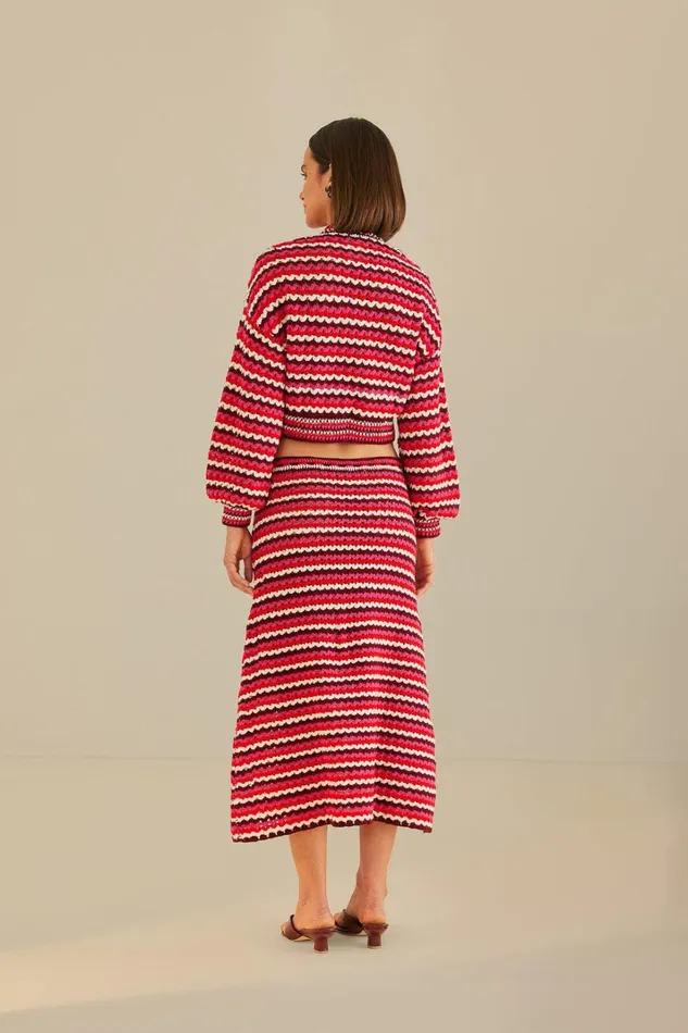 Women Colorful Stripes Crochet Skirt Colorful Stripes FARM Rio Skirts