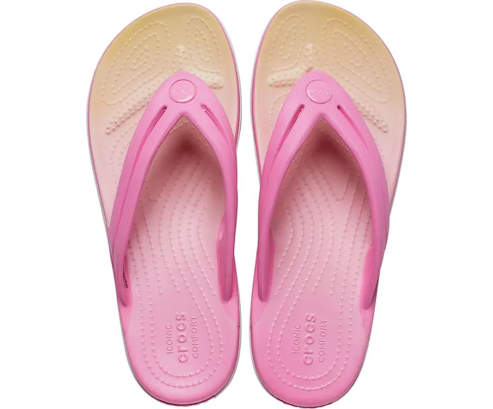 Women Crocband Ombre Flip Pink Lemonade Multi Crocs FlipFlops