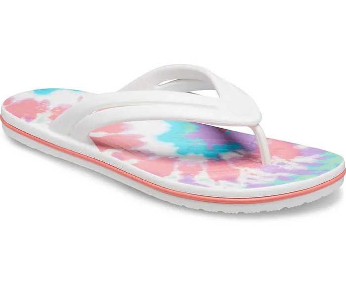 Women Crocband TieDye Flip Fresco Multi Crocs FlipFlops