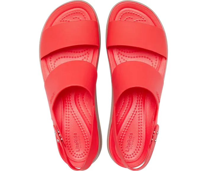 Women Crocs Brooklyn Low Wedge Flame Mushroom Crocs Sandals