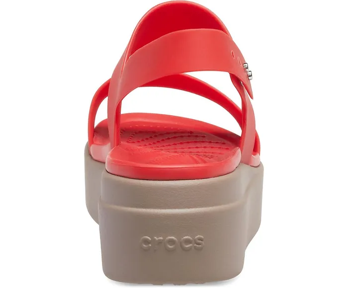 Women Crocs Brooklyn Low Wedge Flame Mushroom Crocs Sandals