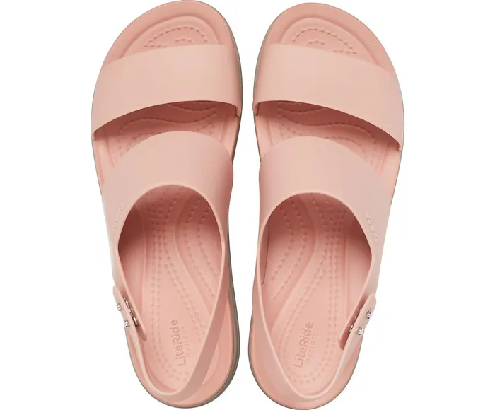 Women Crocs Brooklyn Low Wedge Pale Blush Mushroom Crocs Sandals