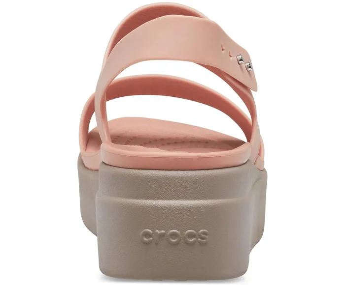 Women Crocs Brooklyn Low Wedge Pale Blush Mushroom Crocs Sandals