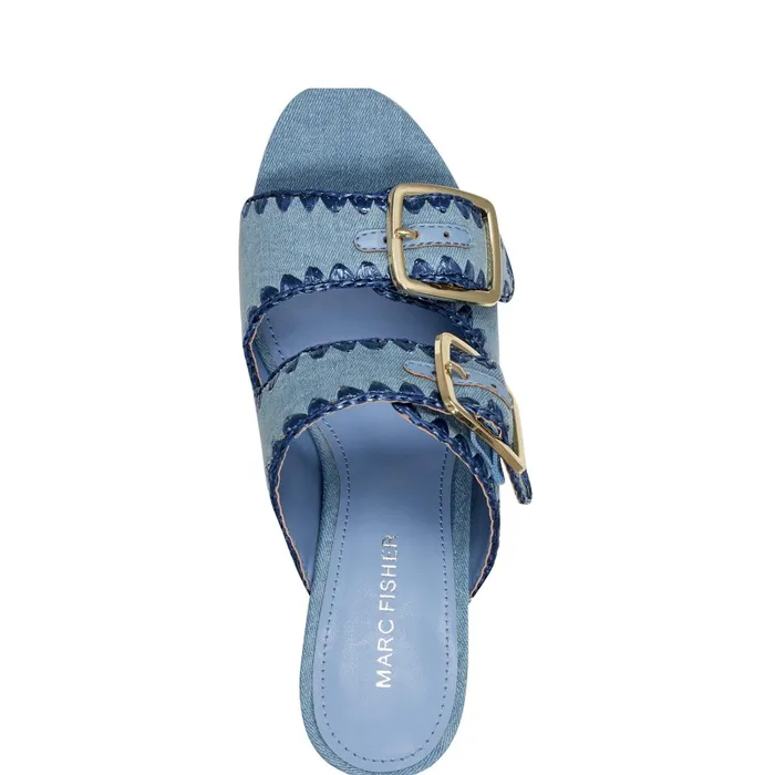 Women Dalen Platform Sandal Medium Blue Marc Fisher Sandals