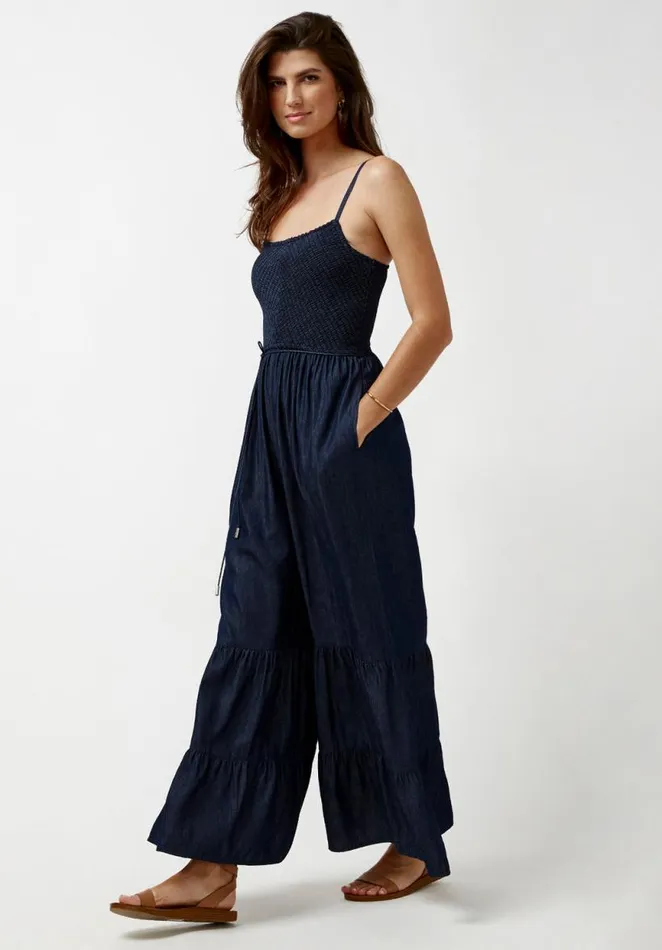 Women Dannika Dark Denim Jumpsuit Dark Denim Buffalo David Bitton Dresses and Jumpsuits