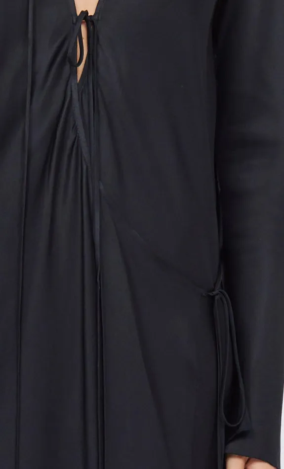 Women Dresses Bec Bridge EMERY LONG SLEEVE TIE MAXI DRESS Black