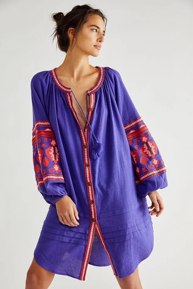 Women Dresses Free People In The Clear Embroidered Maxi Sparkling Violet Combo