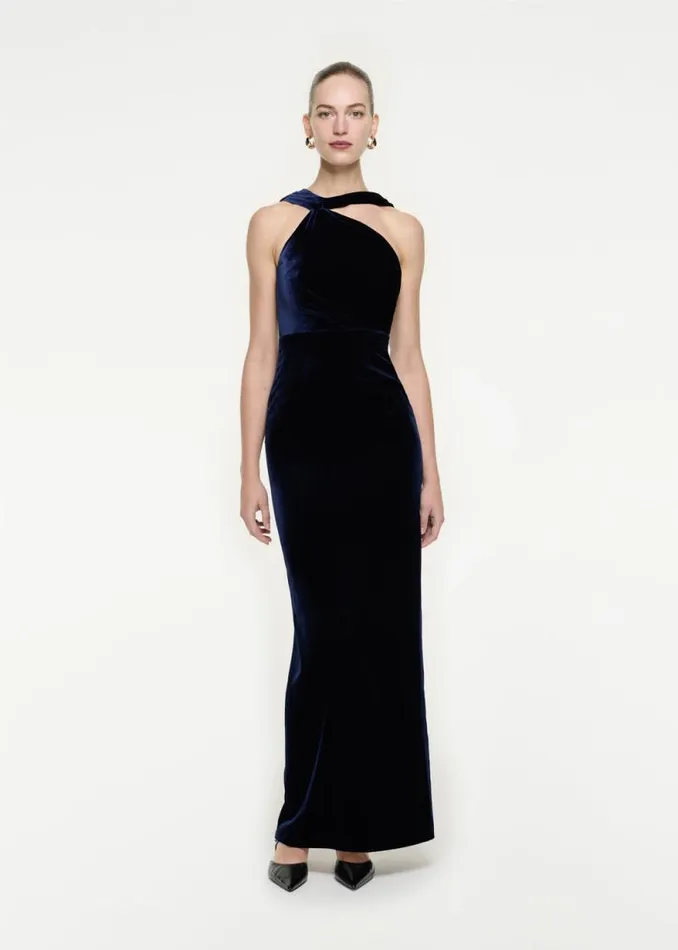 Women Dresses Roland Mouret Asymmetric Velvet Maxi Dress