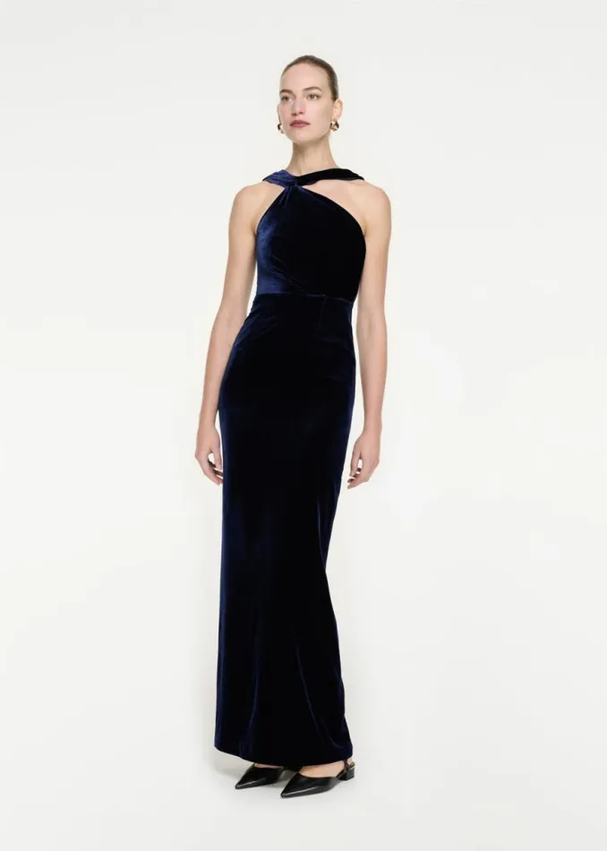 Women Dresses Roland Mouret Asymmetric Velvet Maxi Dress