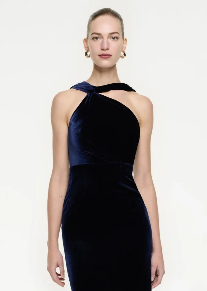 Women Dresses Roland Mouret Asymmetric Velvet Maxi Dress