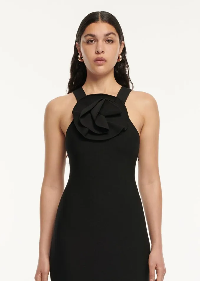Women Dresses Roland Mouret Knit Flower Detail Midi Dress