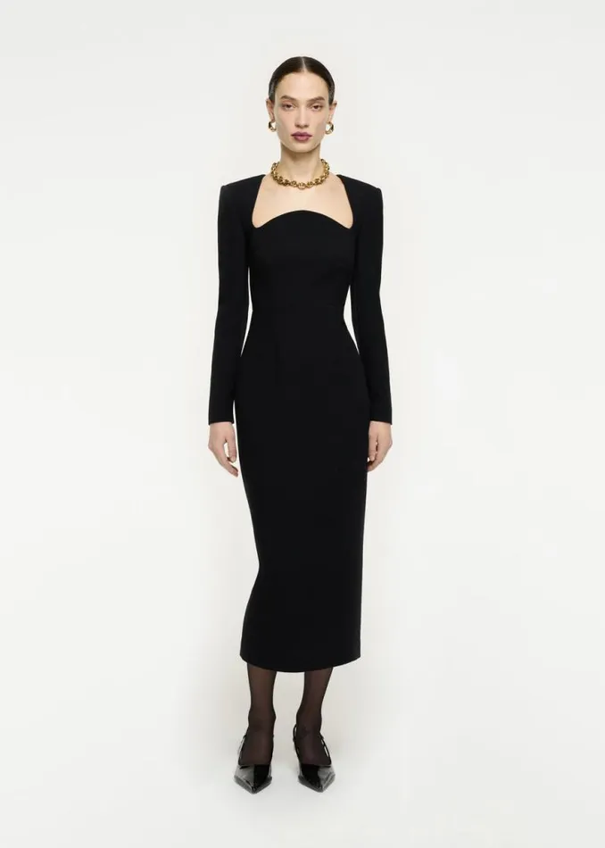 Women Dresses Roland Mouret Long Sleeve Moon Midi Dress