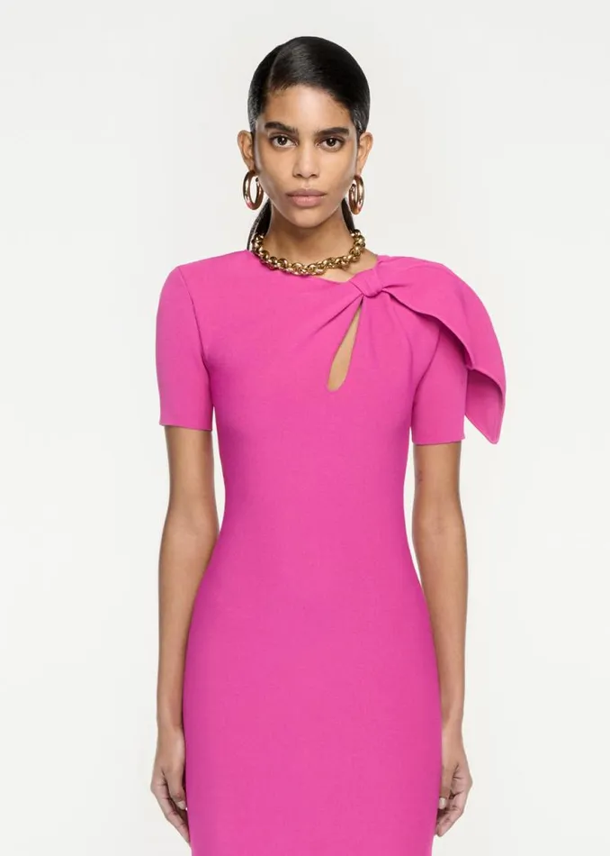 Women Dresses Roland Mouret Short Sleeve Knit Midi Dress