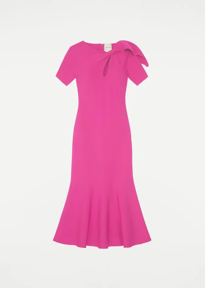 Women Dresses Roland Mouret Short Sleeve Knit Midi Dress