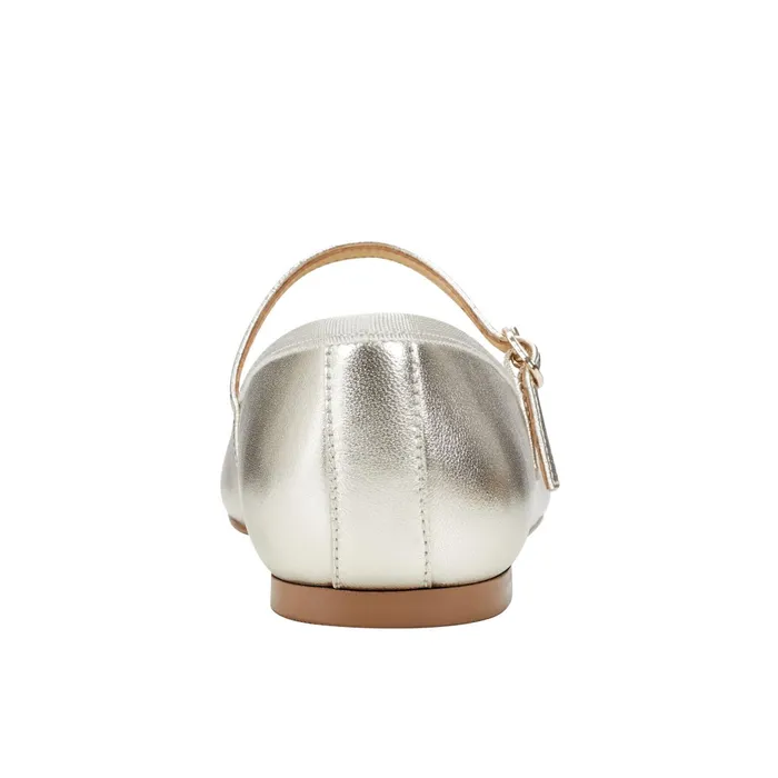 Women Espina Ballet Flat Platino Leather Marc Fisher Loafers and Flats