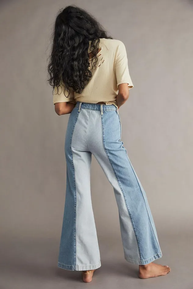 Women Flare Jeans Free People Wrangler Wanderer 622 High Rise Flare Jeans Overcast