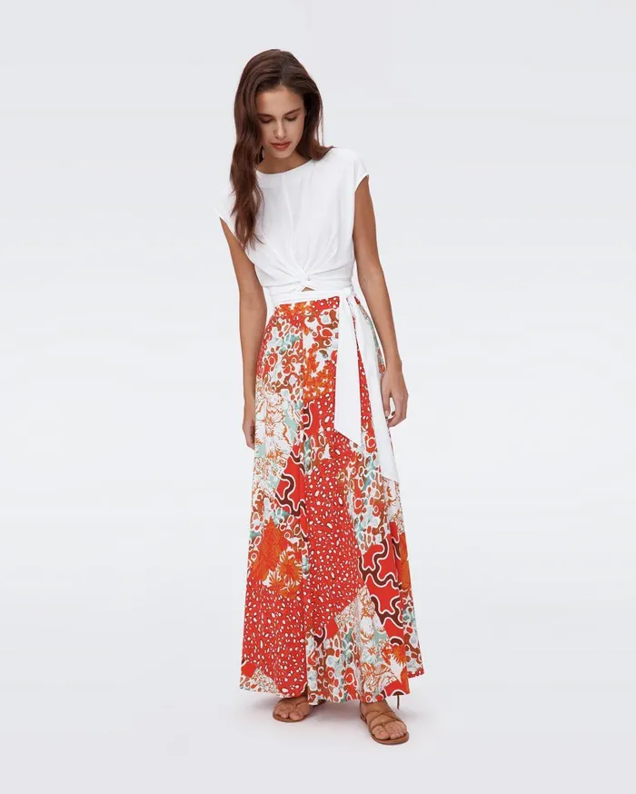 Women Florencia Skirt Solstice Flags Red DVF Skirts
