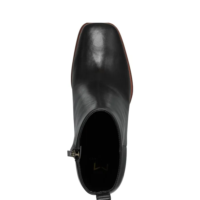 Women Floria Square Toe Bootie Black Leather Marc Fisher Casual Boots